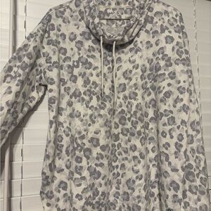 Calvin Klein White and Gray Patterned Hoodie